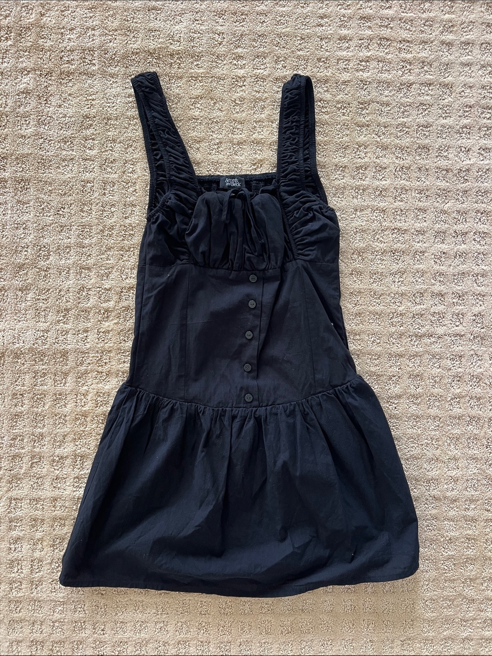 Black Sleeveless Button Front Sundress